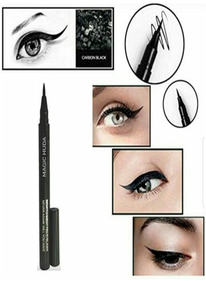 MagicHuda Magic Huda Eye Care Combo Waterproof Long Lasting Sketch Pen Eyeliner In Black Matte Finish (Pack Of 3) - Image 5