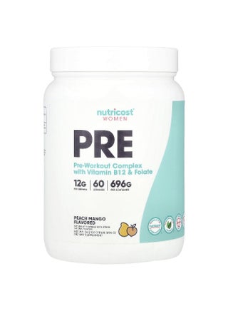 Nutricost, Women, Pre-Workout Complex With Vitamin B12 & Folate, Peach Mango, 1.5 lb (696 g) - pzsku/Z6662B547EBA189D636D8Z/45/_/1745336536/e1b621f1-7a6f-4623-94c5-6af1e323718b