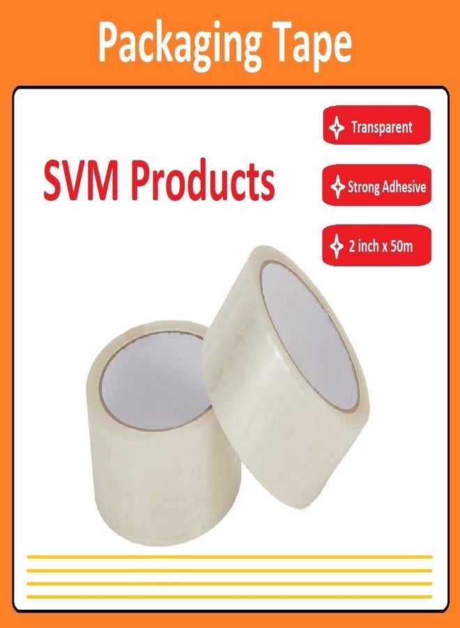 SVM Products شريط تغليف BOPP من منتجات SVM، 2 بوصة × 50 متر، شفاف (عبوة من قطعتين) - Image 2