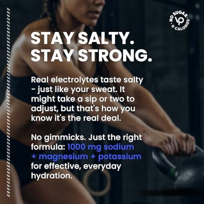 Venture PalHigh Sodium Electrolyte Drink Mix | Sugar-Free Hydration Powder with Potassium & Essential Vitamins | Zero Calorie | Vegan, Keto & Paleo Approved | 16 Stick Packs - Image 3
