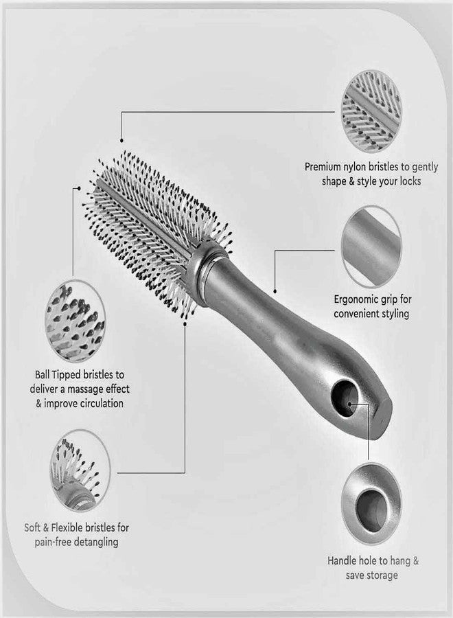 LANELLIE Round Rolling Curling multicolor Comb Hair Brush For Men And Women | Round Rolling Curling Hair Brush Nylon Bristle - Image 2