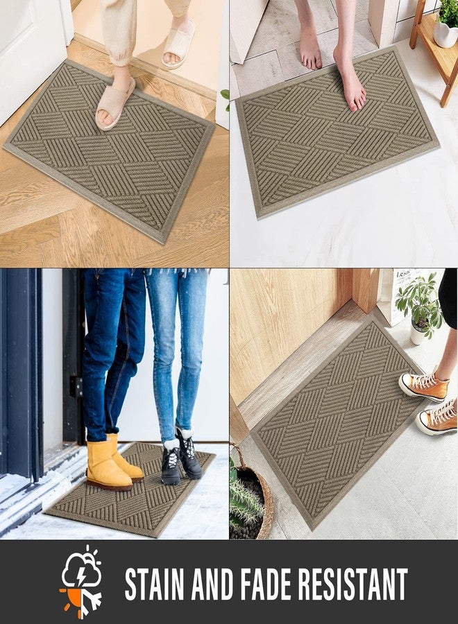 HIYARD Sturdy Front Door Mat, Absorbent Muddy Dirt Resist Welcome Door Mats Outdoor Indoor, Stain and Fade Resistant, Non-Slip Rubber Backing Low Profile Doormat for Entryway, 30×17, Beige - Image 4
