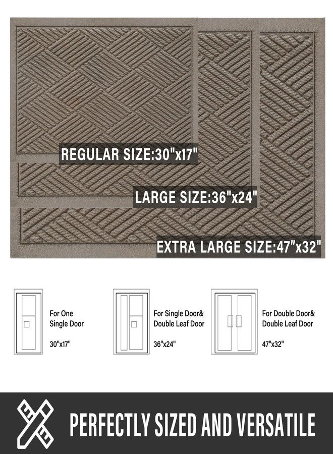 HIYARD Sturdy Front Door Mat, Absorbent Muddy Dirt Resist Welcome Door Mats Outdoor Indoor, Stain and Fade Resistant, Non-Slip Rubber Backing Low Profile Doormat for Entryway, 30×17, Beige - Image 2