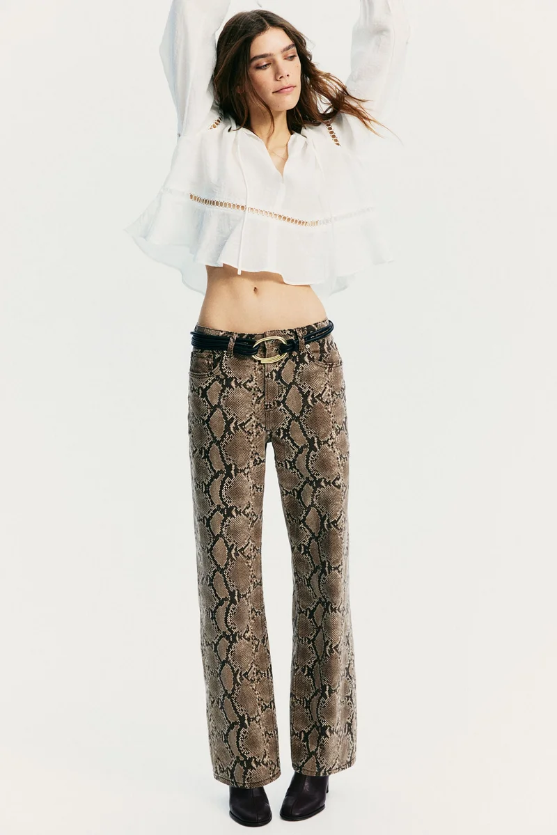 H&M Oversized lace-inset blouse
