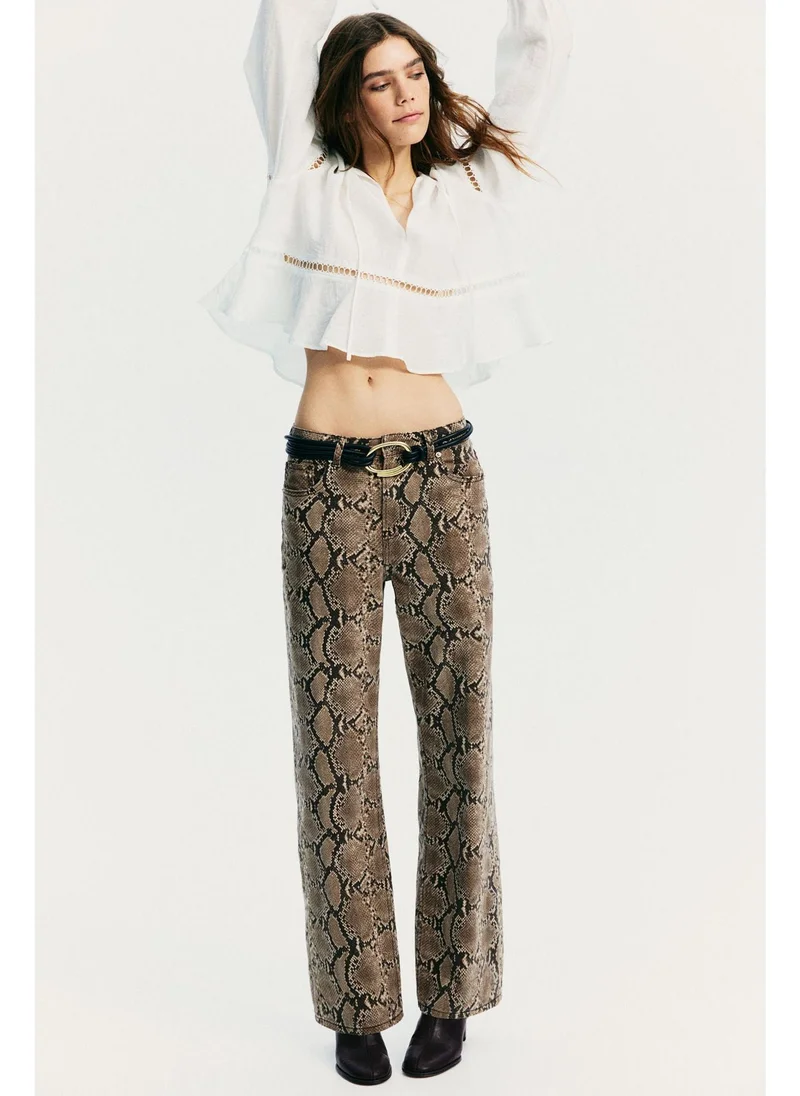 H&M Oversized lace-inset blouse