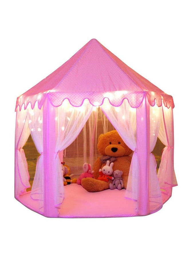 Monobeach Princess Tent Girls Large Playhouse Kids Castle Play Tent With Star Lights Toy For Children Indoor And Outdoor Games, 55'' X 53'' (Dxh) - Image 1