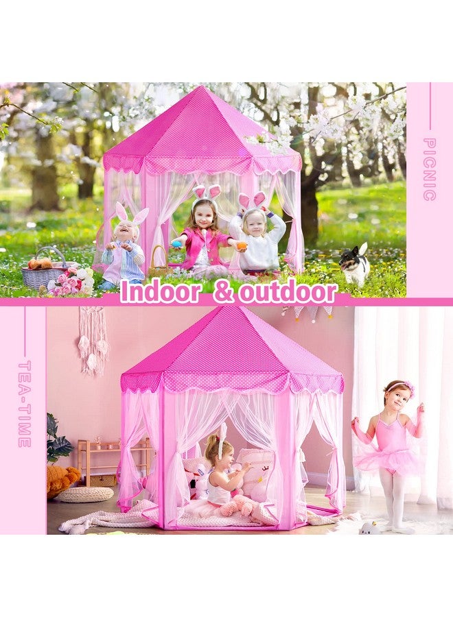 Monobeach Princess Tent Girls Large Playhouse Kids Castle Play Tent With Star Lights Toy For Children Indoor And Outdoor Games, 55'' X 53'' (Dxh) - Image 4