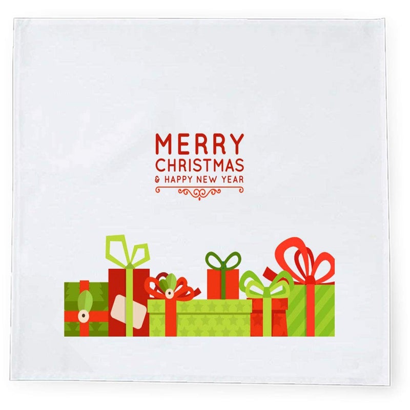 Khakee 6 Pcs Christmas Theme Tafta Silk Table Napkins 10x 10 for Xmas Decoration Christmas OrnamentsChristmas Gift npxmas283P - Image 2