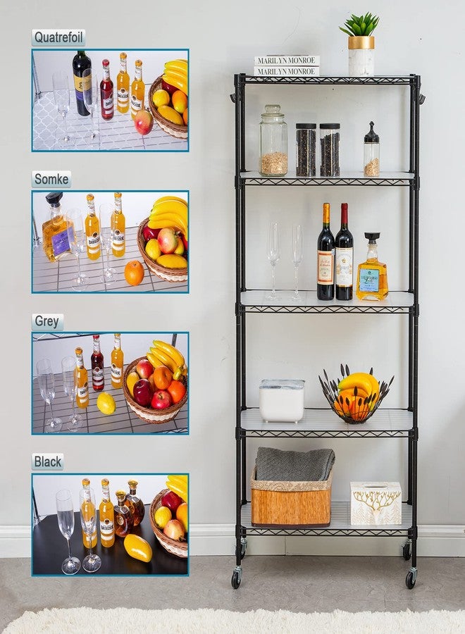 BRIAN & DANY بطانة رفوف سلكية من برايان آند داني، مقاس 14 × 36 بوصة، بطانات رفوف شديدة التحمل للرفوف السلكية، حصائر حماية مقاومة للماء، مجموعة من 5 قطع، أسود - Image 5