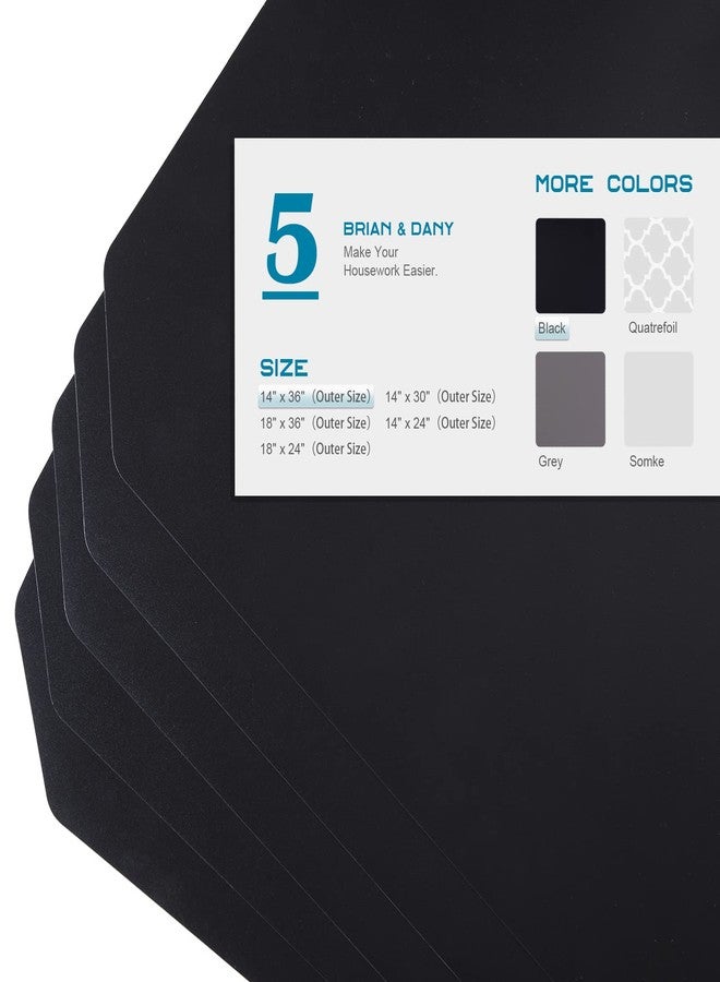 BRIAN & DANY بطانة رفوف سلكية من برايان آند داني، مقاس 14 × 36 بوصة، بطانات رفوف شديدة التحمل للرفوف السلكية، حصائر حماية مقاومة للماء، مجموعة من 5 قطع، أسود - Image 3