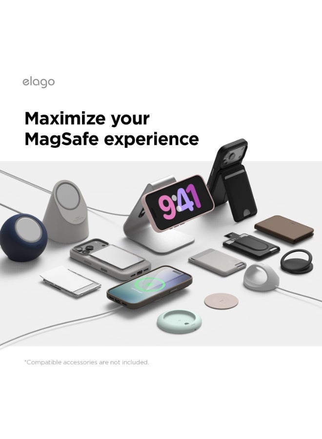 Elago Magnetic Leather case for iPhone 17 Pro (2025) [Camera Control Button Cover] Vegan Leather, Shockproof, Water-Resistant [Magsafe Compatible] - Light Grey - Image 5