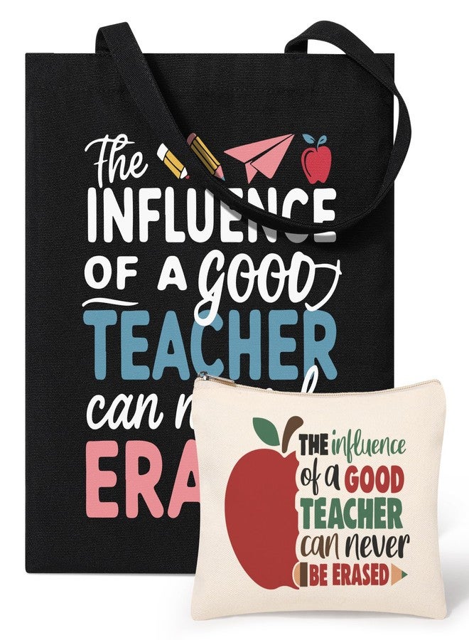 Tecanne Canvas Tote Bag with Cosmetic Bag - Teacher Appreciation Gift for Women - Perfect for Christmas or Thank You Gifts - Image 1