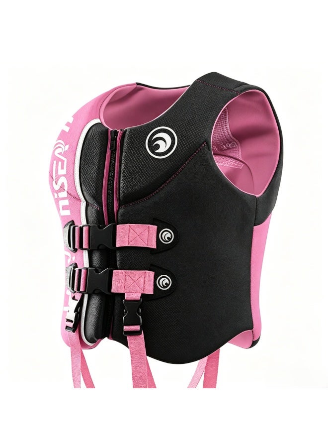 Hisea Water Sports Vest Life Jacket Black Pink - Image 2