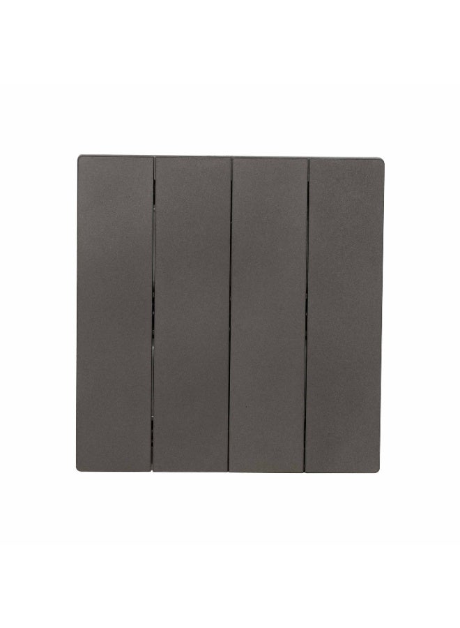 Donmarco Ultra Thin 4 Gang 1 Way Light Switch -Ultra Thin Premium Plastic Material, Modern & Durable, Fire-Resistant Electric Switch, 15-Year Warranty, Wall Switch for Home and Office (Matt Grey) - Image 1