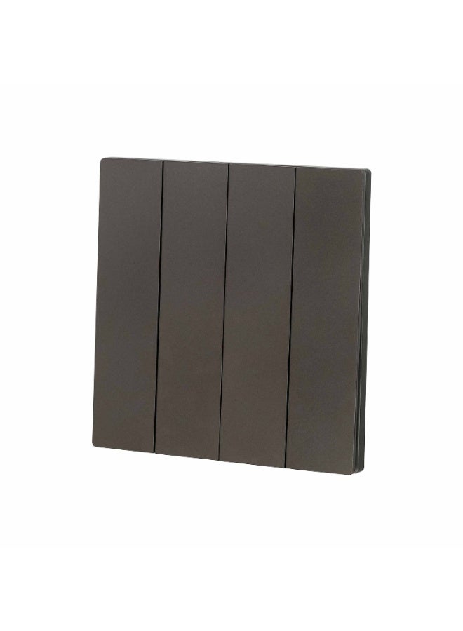 Donmarco Ultra Thin 4 Gang 1 Way Light Switch -Ultra Thin Premium Plastic Material, Modern & Durable, Fire-Resistant Electric Switch, 15-Year Warranty, Wall Switch for Home and Office (Matt Grey) - Image 2