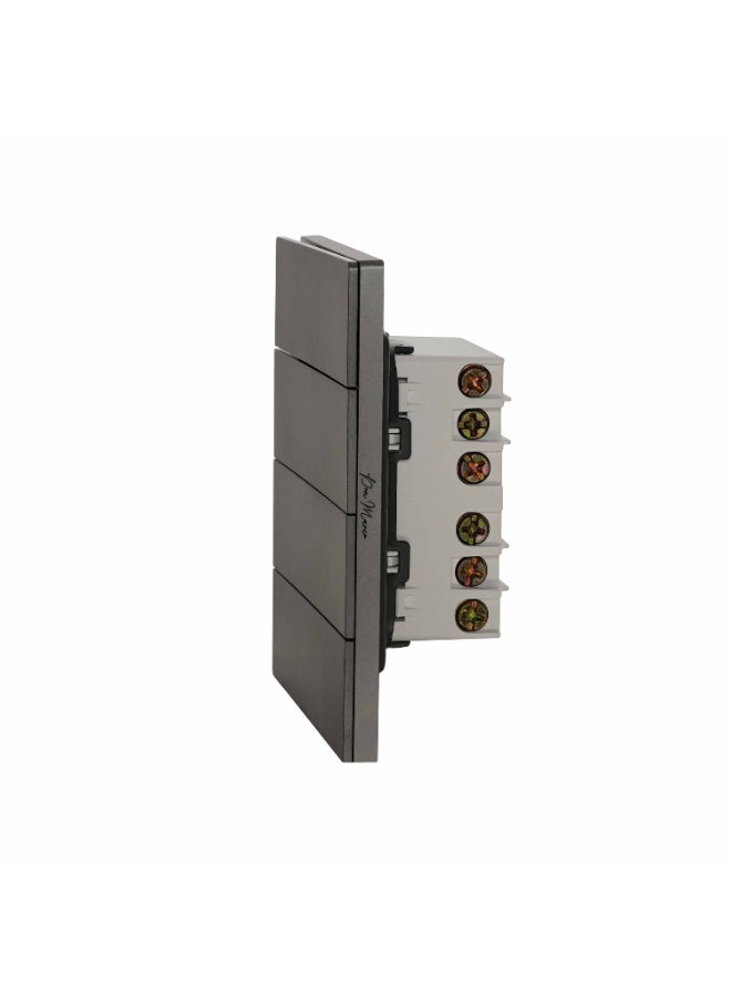 Donmarco Ultra Thin 4 Gang 1 Way Light Switch -Ultra Thin Premium Plastic Material, Modern & Durable, Fire-Resistant Electric Switch, 15-Year Warranty, Wall Switch for Home and Office (Matt Grey) - Image 3
