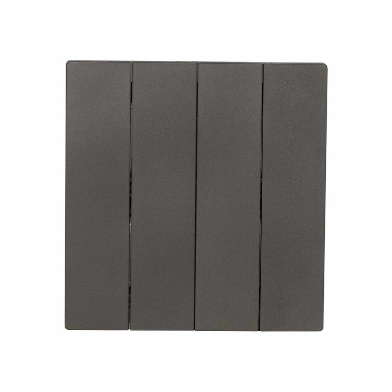 Donmarco Ultra Thin 4 Gang 1 Way Light Switch -Ultra Thin Premium Plastic Material, Modern & Durable, Fire-Resistant Electric Switch, 15-Year Warranty, Wall Switch for Home and Office (Matt Grey) - Image 1
