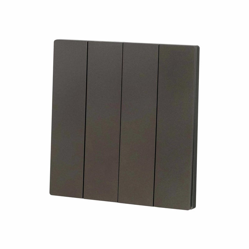 Donmarco Ultra Thin 4 Gang 1 Way Light Switch -Ultra Thin Premium Plastic Material, Modern & Durable, Fire-Resistant Electric Switch, 15-Year Warranty, Wall Switch for Home and Office (Matt Grey) - Image 2