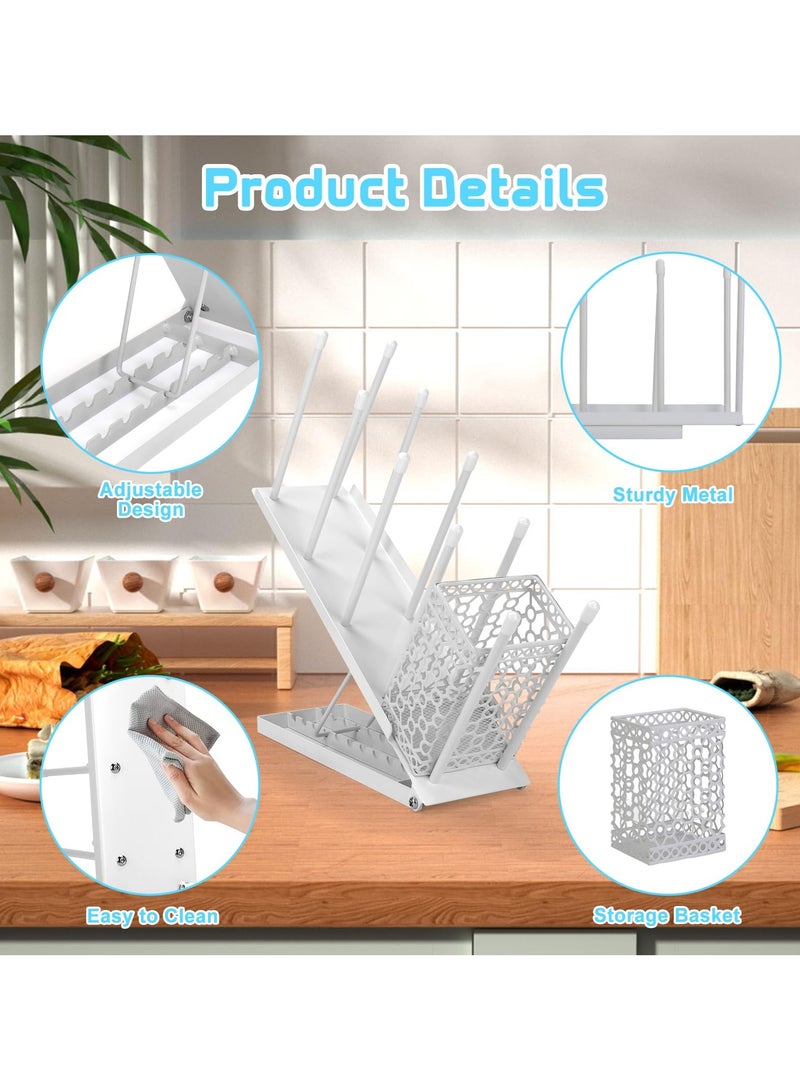 اكسيسن حامل أكواب القهوة،منظم تخزين القهوة قابل لتعديل الارتفاع مع سلة تخزين قش القهوة، لمحطة القهوة، المطبخ، غرفة الاستراحة - Image 4