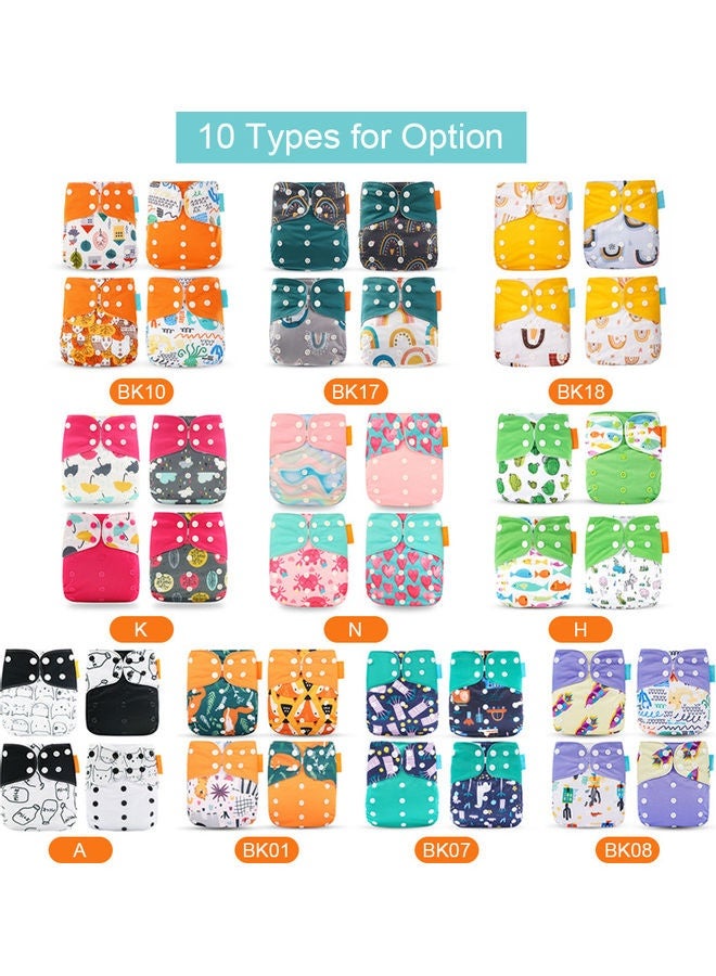 4pcs Washable Baby Cloth Diapers with Adjustable Snap Buttons at Waist  - Image 5
