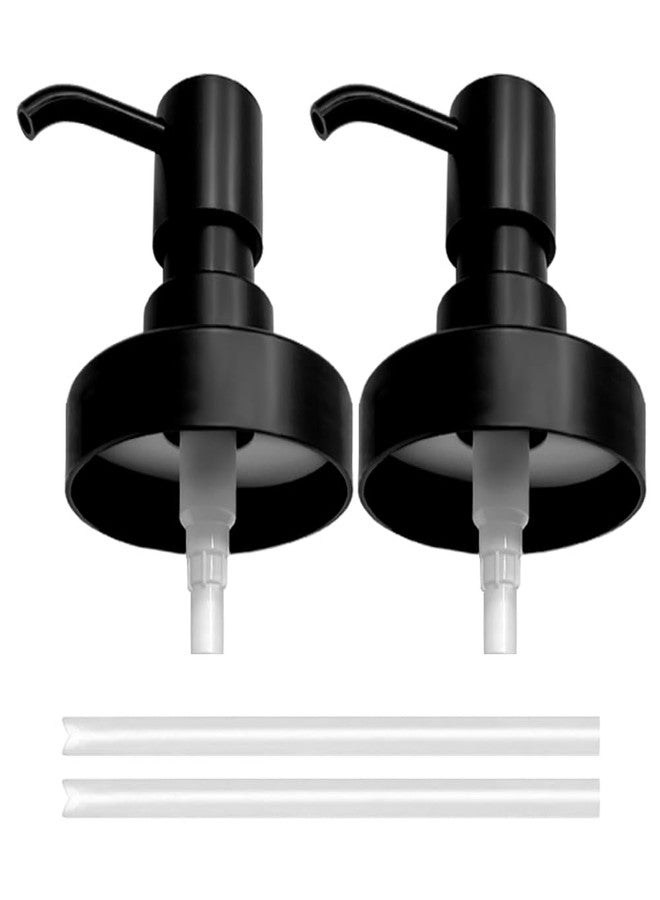 Suanti Mason Jar Soap Dispenser Pump Lids for All Regular Mouth Jars-Premium Rust Proof ABS Plastic,Rustic Soap Pump Replacement for Farmhouse Kitchen&Bathroom Liquid Hand Dish Soap,Lotion-Black-2 Pcs - Image 1