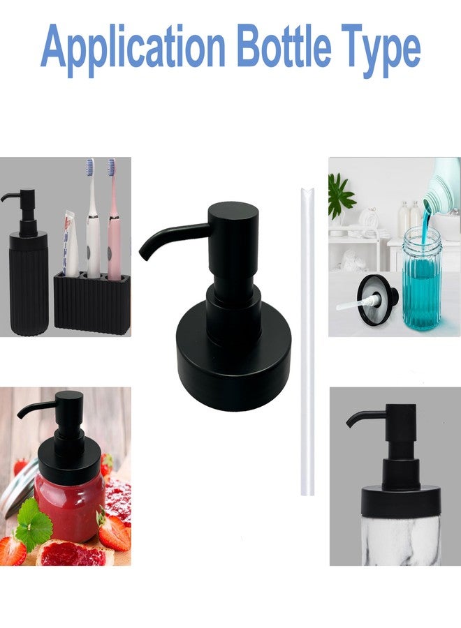 Suanti Mason Jar Soap Dispenser Pump Lids for All Regular Mouth Jars-Premium Rust Proof ABS Plastic,Rustic Soap Pump Replacement for Farmhouse Kitchen&Bathroom Liquid Hand Dish Soap,Lotion-Black-2 Pcs - Image 5