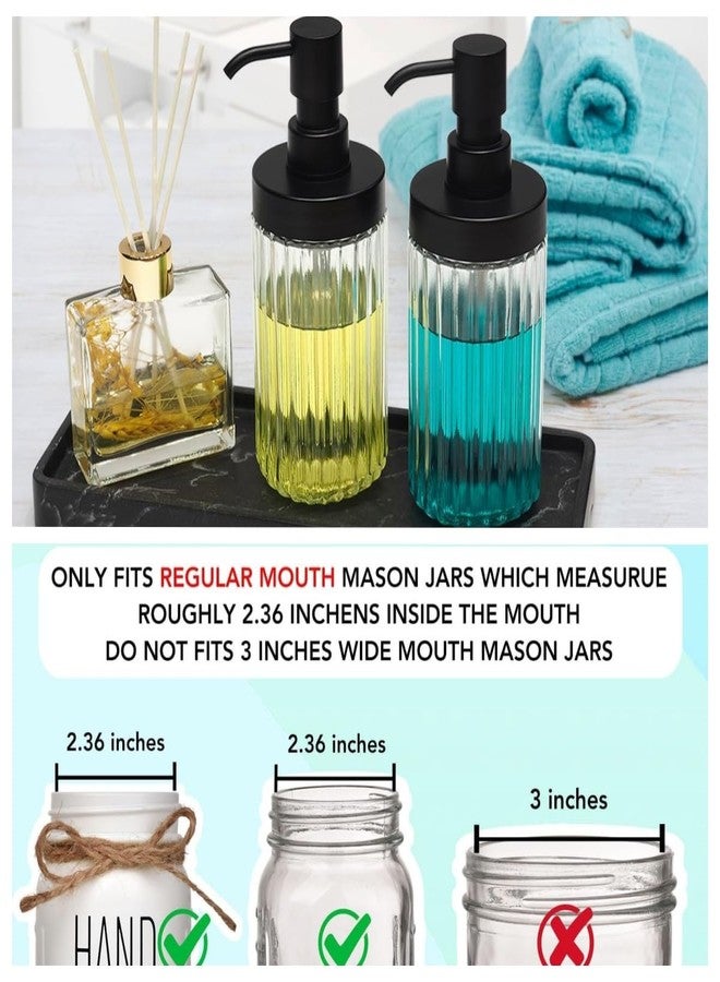 Suanti Mason Jar Soap Dispenser Pump Lids for All Regular Mouth Jars-Premium Rust Proof ABS Plastic,Rustic Soap Pump Replacement for Farmhouse Kitchen&Bathroom Liquid Hand Dish Soap,Lotion-Black-2 Pcs - Image 4