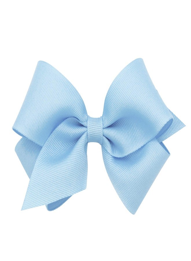 Wee Ones Girls' Classic Grosgrain Hair Bows on a WeeStay No-Slip Hair Clip, Handmade, Small, Millennium Blue - Image 1