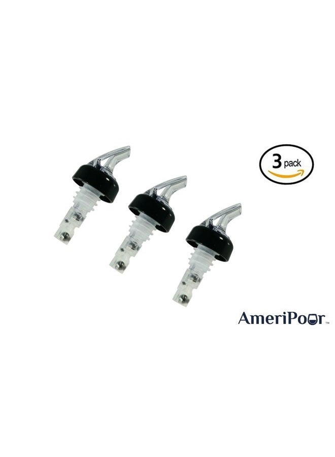 AmeriPour موزع مقاس - موزعات زجاجات الكحول - مزود بحلقة - (3 عبوات) مصنوعة 100% في الولايات المتحدة الأمريكية. فوهات بار لا تتسرب - لا تشققات، فقط صب كوكتيل مثالي في كل مرة. رائعة للنبيذ أيضًا! (1.5 أونصة) - Image 3