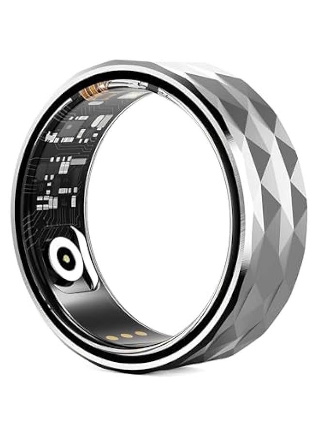 Smart Ring Fitness Ring for Women Men, Multiple Sport Modes Health Ring with Heart Rate Sleep Monitor, IP68 Waterproof Step Counter Calorie Tracking Ring (Silver) - Image 1