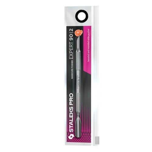 Staleks Pro Manicure Pusher EXPERT 90 Type 2 Beveled Rounded Wide Ends Stainless Steel NonSlip Handle - Image 3