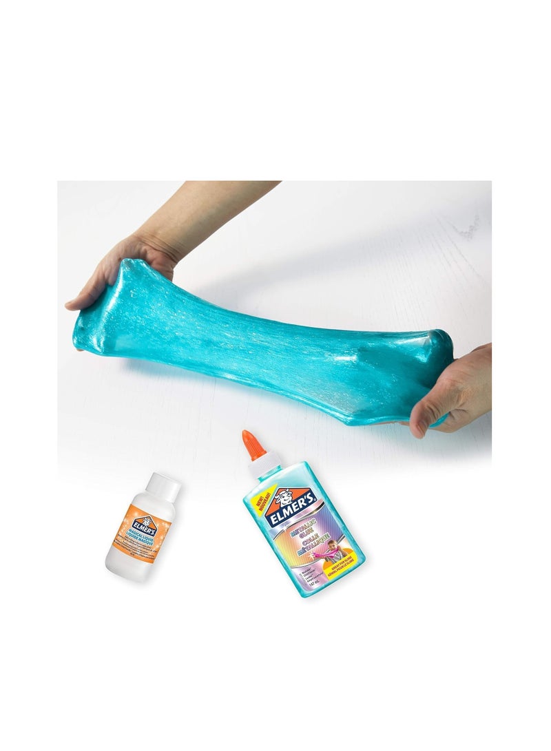Elmers Elmer's Metallic PVA Glue | Teal | 147 mL | Washable & Kid Friendly | metallic glue for eye-catching arts| Great for Making Slime Pack of -1 - Image 3
