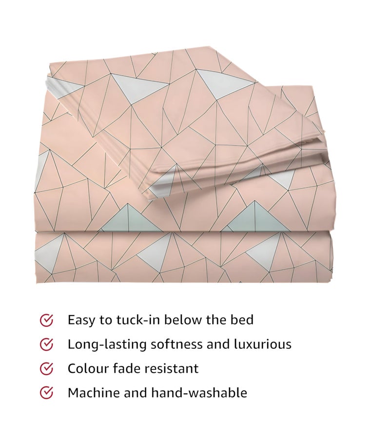 STARNSTYLE Polycotton 220 TC Soft Breathable Wrinklefree Floral Printed Double Bedsheets with 2 Regular Size Pillow Covers Pastle Green - Image 5