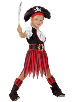 Brain Giggles Brain Giggles Pirate Girl Costume Fancy Role Play Dress for Kids Girl Horror Themed Party X-Large 