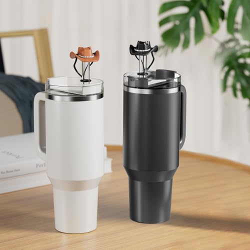 Utuichuo Silicone Cowboy Hat Straw Toppers, 6 Pcs, Detachable Decoration, Compatible with Stanley Cup 30oz/40oz & Other 10mm Straw Tumblers - Image 3