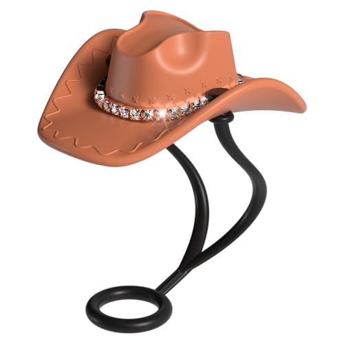 Utuichuo Silicone Cowboy Hat Straw Toppers, 6 Pcs, Detachable Decoration, Compatible with Stanley Cup 30oz/40oz & Other 10mm Straw Tumblers - Image 2