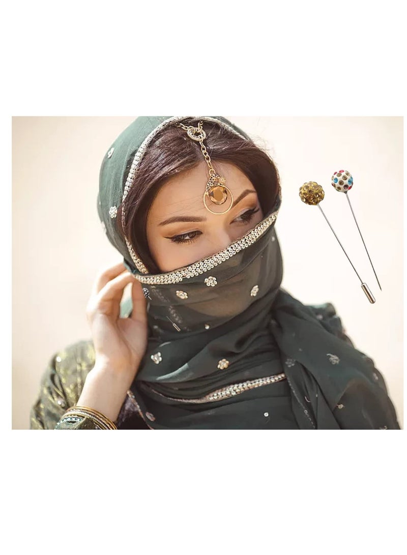 Hijab Pins with Safety Caps, 30Pcs Colorful Crystal Rhinestone Pins, Scarf Pins, Brooch Pins, Shawl Sweater Cardigan Safety Pins, Wedding Pins, Sewing Snag-Free Pins - Image 5