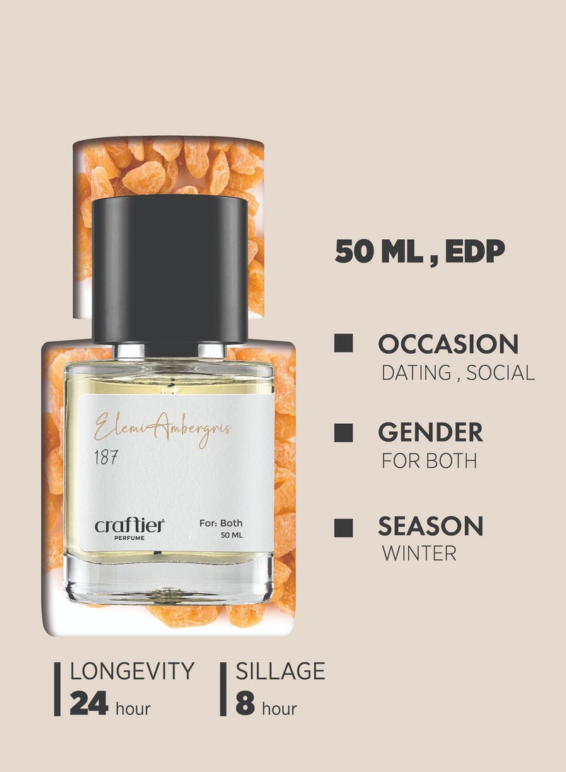 Craftier Perfume ELEMI AMBERGRIS - Inspired of-OUTLANDS, Eau De Parfum for Men & Women - 50ml, Long Lasting Ambery Fragrance Upto 24 Hrs, Travel Size Unisex Perfume - Image 5