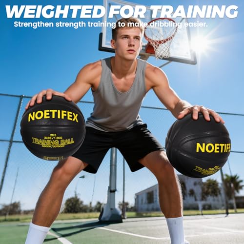 Noetifex Weighted Heavy Basketball 3LBS/2.2LBS 29.5"/28.6" Training Equipment for Indoor & Outdoor – Improve Dribbling, Passing, Handling & Rebounding Skills Weighted Training Basketball (Deflated) - Image 4