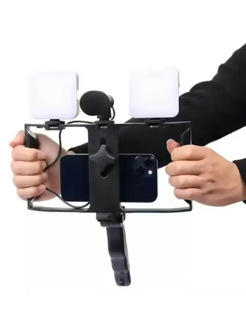 JAJEEK AY-49X Video Making Kit – Camera Cage Stabilizer Rig for Smartphones, Film Making Rig with Hand Grip Bracket, Ideal for Smooth Video Recording, Vlogging, and Filmmaking - Image 3