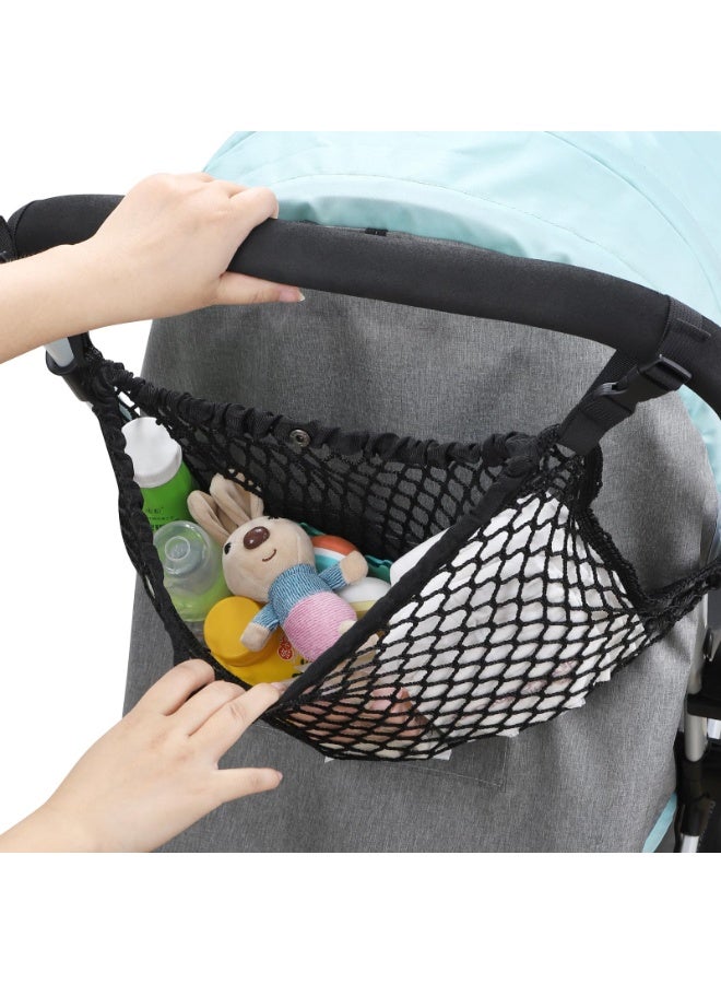 Universal Stroller Organizer Mesh Bag, Adjustable Polyester Net Storage Caddy - Image 5