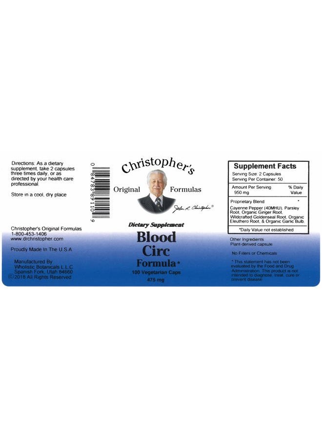 Christopher's Original Formulas Dr. Blood Circulation 100 vegetarian cap - Image 2