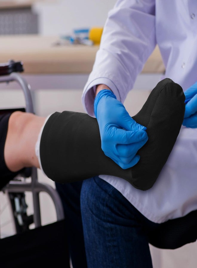 Shyyween 4 Pcs Leg Cast Cover Medium Short Cast Sock Cover Below the Knee Leg Sleeve for Foot Men Women Plaster Stocking Protective(Black, Blue, Gray,Dark Green) - Image 5