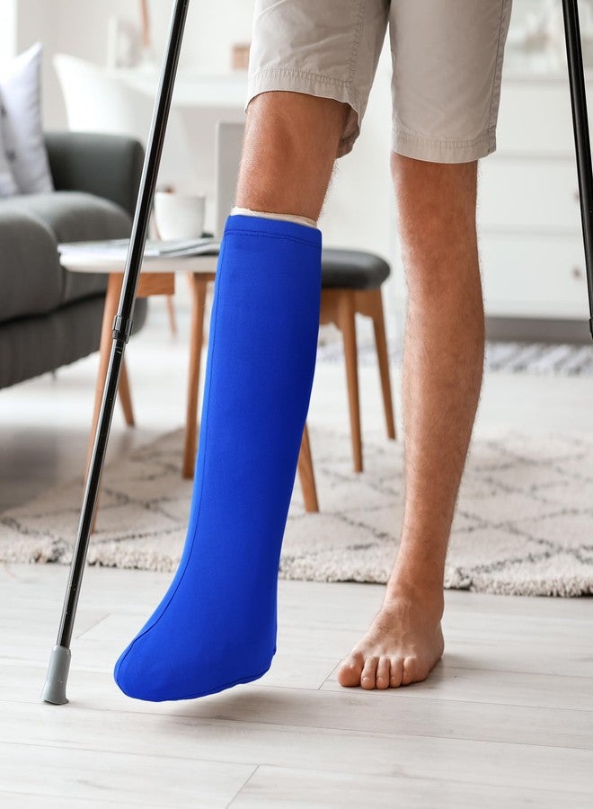 Shyyween 4 Pcs Leg Cast Cover Medium Short Cast Sock Cover Below the Knee Leg Sleeve for Foot Men Women Plaster Stocking Protective(Black, Blue, Gray,Dark Green) - Image 4