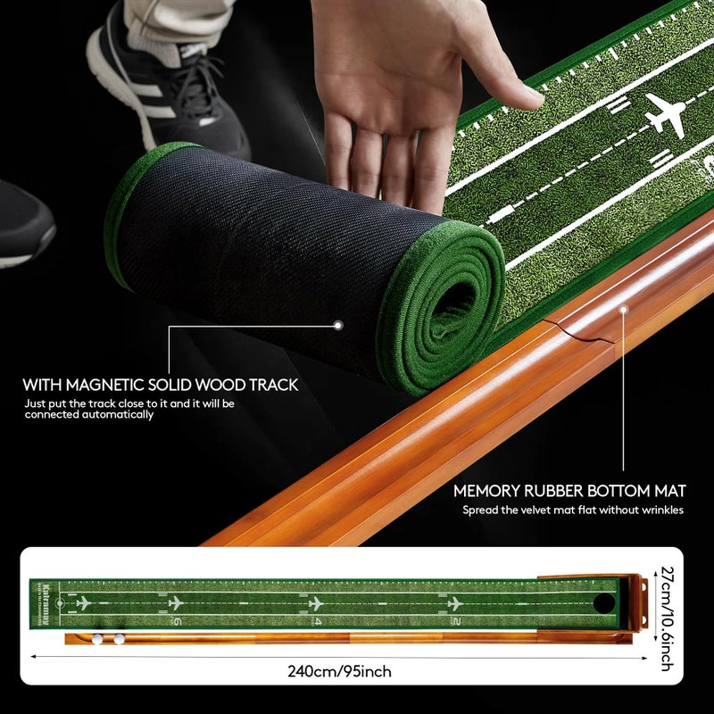 Kalramay Putting Green Indoor Golf Putting Mat â€“ Easy to Assemble with Automatic Ball Return, Wrinkle-Free Close to Real Green Speed, Suitable for Office, Recreation Room, Patio - Image 5