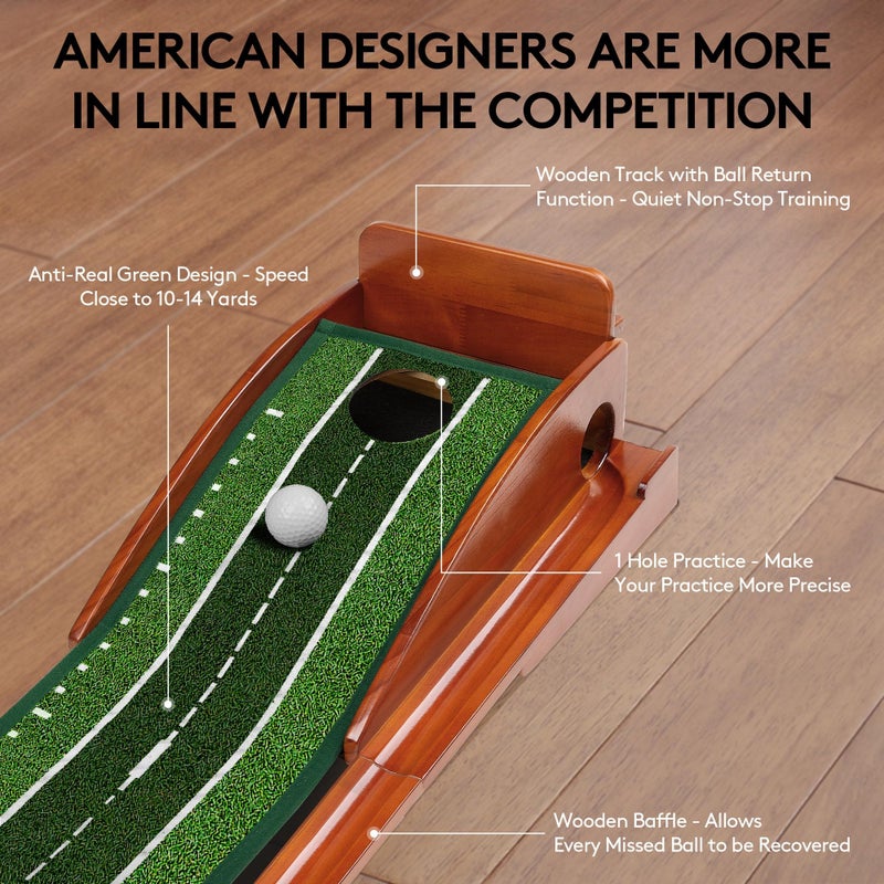 Kalramay Putting Green Indoor Golf Putting Mat â€“ Easy to Assemble with Automatic Ball Return, Wrinkle-Free Close to Real Green Speed, Suitable for Office, Recreation Room, Patio - Image 3