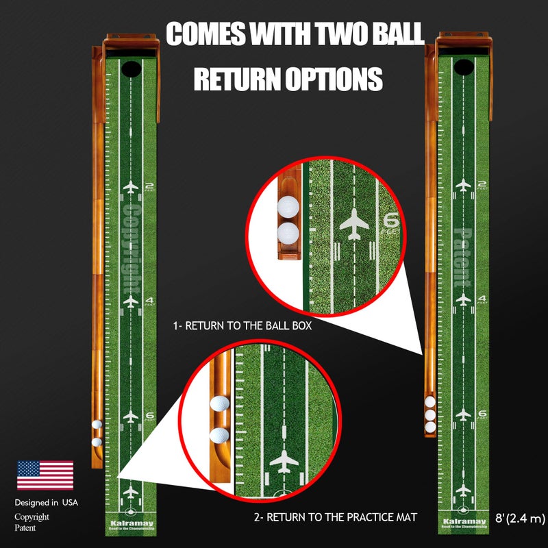 Kalramay Putting Green Indoor Golf Putting Mat â€“ Easy to Assemble with Automatic Ball Return, Wrinkle-Free Close to Real Green Speed, Suitable for Office, Recreation Room, Patio - Image 2