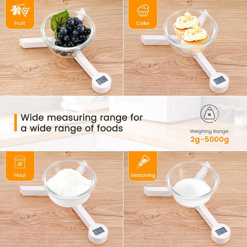 BEEWIN Folding Food Scale,Digital Kitchen Scale,Highly Accurate Compact Small Scale with LCD Display,Portable Food Scale Multiple Units Supported, Travel Scale for Measuring Intake of Healthy - Image 5