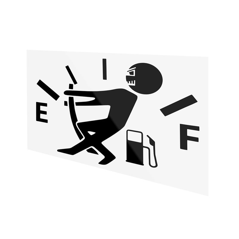 WINOMO Funny Car Stickers Gas Consumption Decals Gage Empty Stickers Auto Reflective Decals (Black) - Image 1