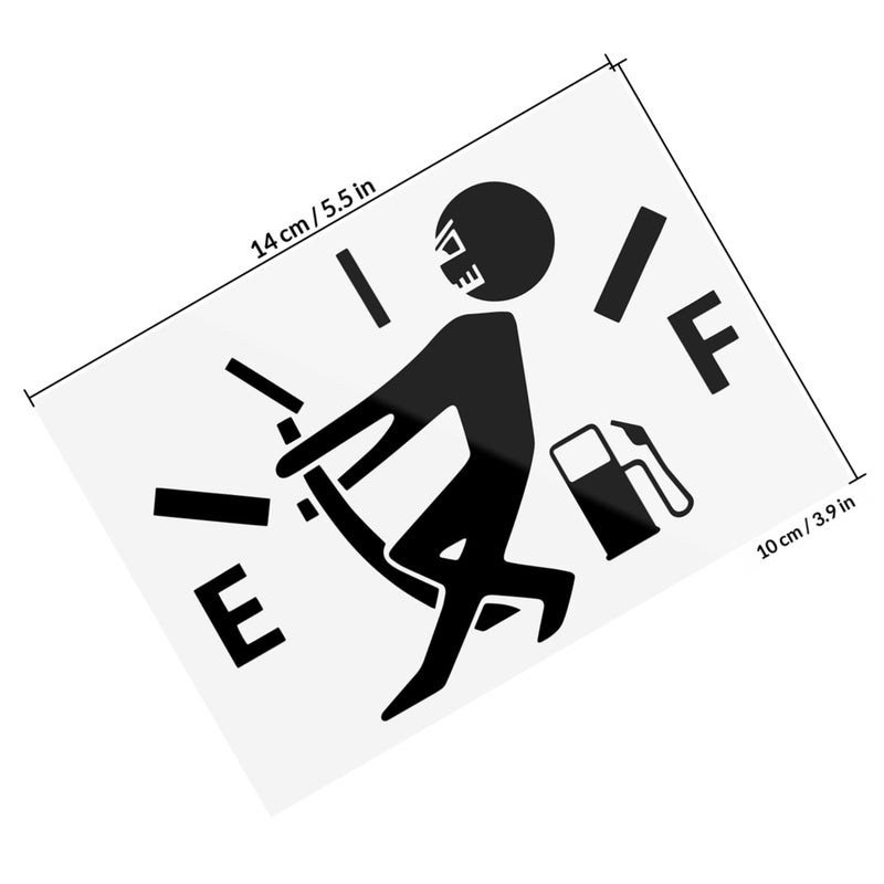 WINOMO Funny Car Stickers Gas Consumption Decals Gage Empty Stickers Auto Reflective Decals (Black) - Image 2